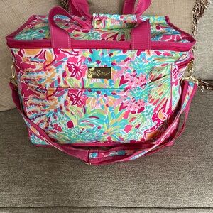 LILLY PULITZER INSULATED COOLER SPOT YA PINK PATTERN NEOT